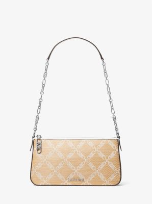 Empire Medium Straw Chain-Link Shoulder Bag