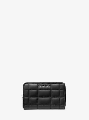 Michaelkors Small Quilted Leather Wallet,BLACK