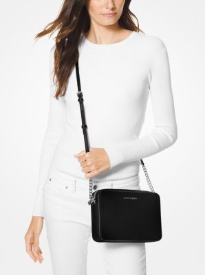 Michael Kors, Jet Set Travel Medium Saffiano Leather Multifunctional Phone  Crossbody Wallet Handbag Pearl Grey