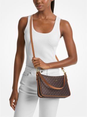 Jet Set Medium Signature Logo Print Woven Convertible Pochette image number 3