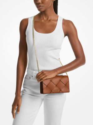 Jet Set Medium Woven Leather Crossbody Bag