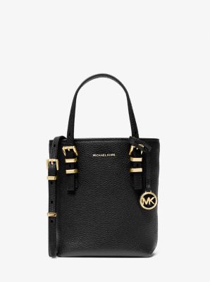 Quinn Extra-Small Pebbled Leather Tote Bag in BLACK | Michael Kors