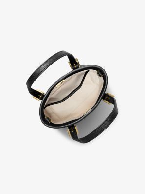 Quinn Extra-Small Pebbled Leather Tote Bag in BLACK | Michael Kors