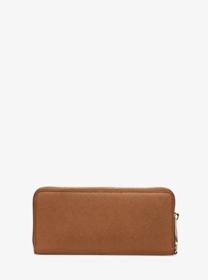 Leather Continental Wristlet in LUGGAGE | Michael Kors