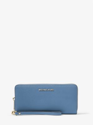 Leather Continental Wristlet Michael Kors