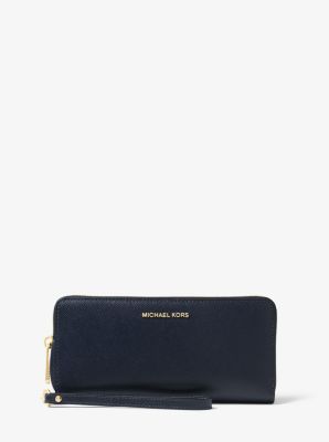 Pochette-bracelet continentale en cuir