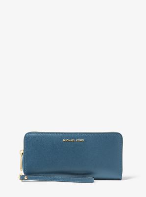 michael kors leather continental wristlet