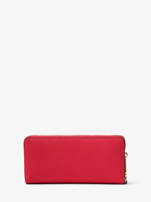 Leather Continental Wristlet in BRIGHT RED | Michael Kors