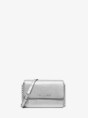 jet set travel metallic leather smartphone crossbody