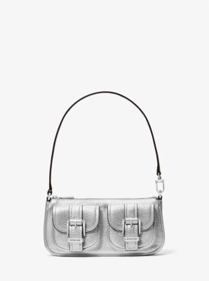 Zoe Small Metallic Leather Pochette