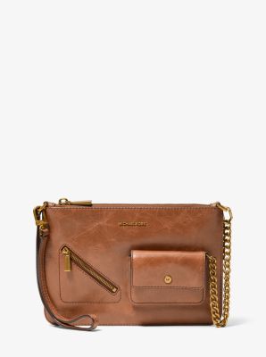 Jet Set Large Leather Convertible Zip Wristlet