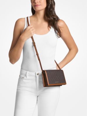 Marlowe Medium Signature Logo Crossbody Bag in BRN/ACORN | Michael Kors