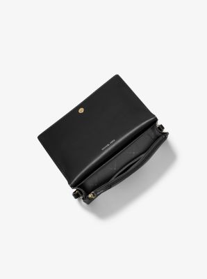 Sac &agrave; bandouli&egrave;re Marlowe de taille moyenne en cuir in NOIR | Michael Kors