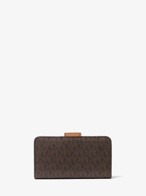 MK Pop Charm Medium Signature Logo Wallet in BRN/ACORN | Michael Kors