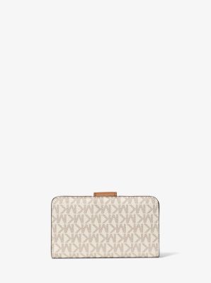 MK Pop Charm Medium Signature Logo Wallet in VANILLA/ACORN | Michael Kors