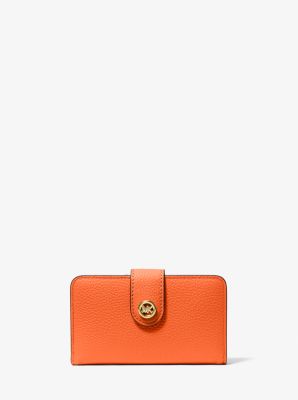 MK Pop Charm Medium Pebbled Leather Wallet in MIMOSA | Michael Kors