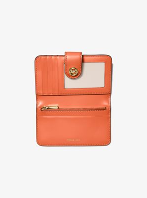 MK Pop Charm Medium Pebbled Leather Wallet in MIMOSA | Michael Kors