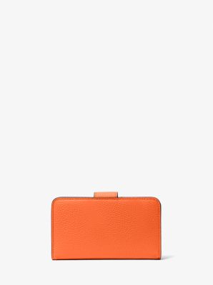 MK Pop Charm Medium Pebbled Leather Wallet in MIMOSA | Michael Kors