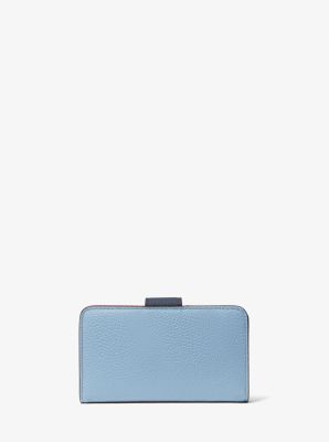 MK Pop Charm Medium Color-Block Pebbled Leather Logo Wallet in CHAMBRAY MULTI | Michael Kors