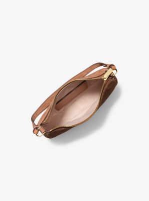 Kyla Small Suede Convertible Pochette in LUGGAGE | Michael Kors