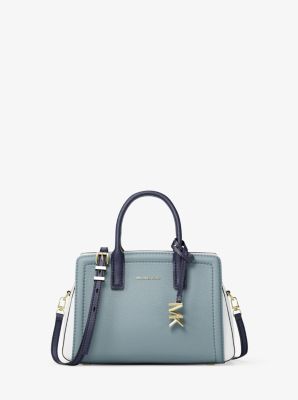 MK Umhängetasche Laila Extra-Small Aus Leder In Blockfarben - Blau