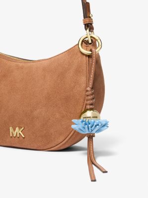 Taschenanh&auml;nger aus Leder mit Blume in CHAMBRAY | Michael Kors