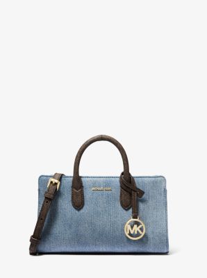 MK Umhängetasche Scarlett Extra-Small Aus Denim - Blau