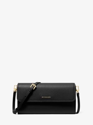 Jet Set Small Pebbled Leather Smartphone Crossbody Bag in BLACK | Michael Kors