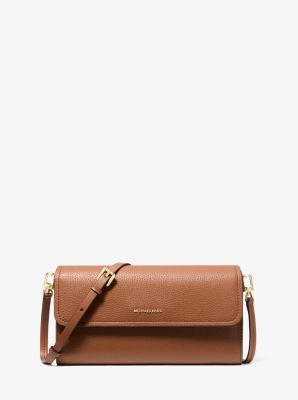 Jet Set Small Pebbled Leather Smartphone Crossbody Bag in LUGGAGE | Michael Kors