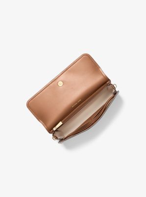 Jet Set Small Signature Logo Smartphone Crossbody Bag in VANILLA/ACORN | Michael Kors