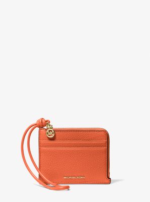 Jet Set Small Pebbled Leather Card Case Wristlet in MIMOSA | Michael Kors