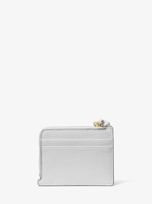 Porta carte di credito con cinturino da polso Jet Set piccolo in pelle martellata in BIANCO OTTICO | Michael Kors
