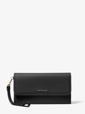 Smartphone-Handgelenktasche Jet Set Medium aus gekrispeltem Leder