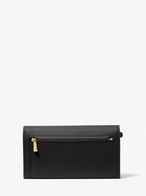 Pochette-bracelet pour t&eacute;l&eacute;phone intelligent Jet Set de taille moyenne en cuir grain&eacute; in NOIR | Michael Kors