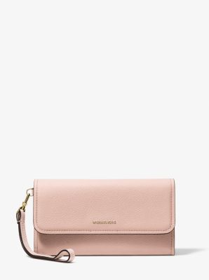 MK Smartphone-Handgelenktasche Jet Set Medium Aus Gekrispeltem Leder - Rosa