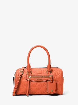 MK Bowling-Umhängetasche Jet Set Travel Extra-Small Aus Leder Mit Logoprägung - Orange