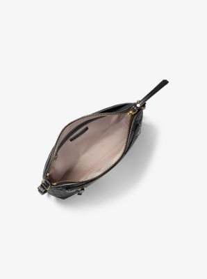 Bandolera Jet Set Travel grande de piel con logotipo en relieve in NEGRO | Michael Kors