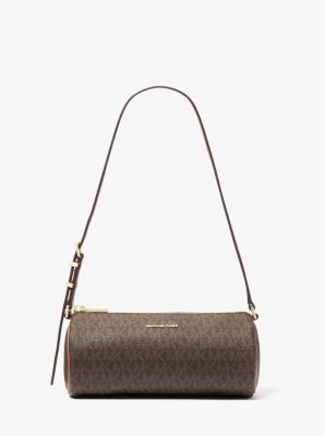 MK Zylindrische Pochette Izzy Small Mit Signature-Logomuster - Braun