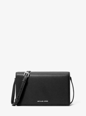 MK Umhängetasche Marlowe Medium Aus Gekrispeltem Leder - Schwarz