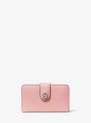 Billetera mediana de piel granulada con colgante MK Pop