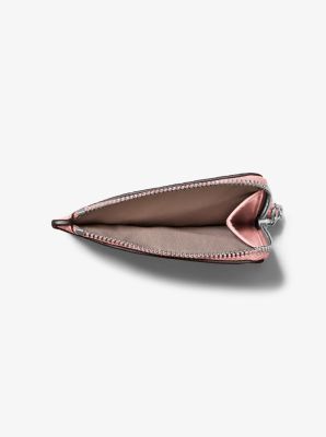 Jet Set Small Pebbled Leather Card Case Wristlet in SMOKEY ROSE | Michael Kors