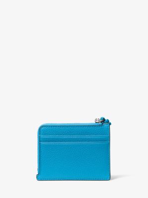 Porta carte di credito con cinturino da polso Jet Set piccolo in pelle martellata in BLU MILOS | Michael Kors