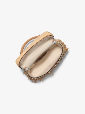 Jana Extra-Small Hand-Crocheted Crossbody Bag in PEANUT | Michael Kors