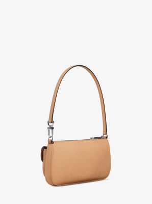 Zoe Small Nubuck Convertible Pochette in PEANUT | Michael Kors