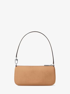 Zoe Small Nubuck Convertible Pochette in PEANUT | Michael Kors