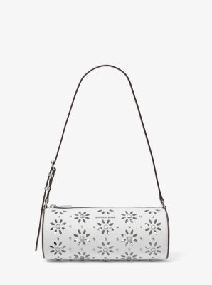 MK Zylindrische Pochette Izzy Small Aus Gekrispeltem Leder - Weiss
