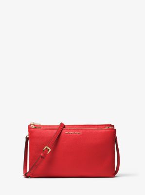 Michael Kors Adele Dome Scarlet Red Leather Crossbody Bag MSRP:$248
