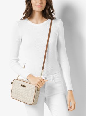 Michael Kors Jet Set Travel Medium Logo Crossbody Bag - Vanilla