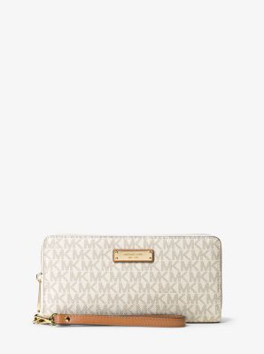 michael kors logo continental wristlet