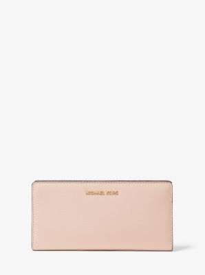 michael michael kors pebble leather slim card case